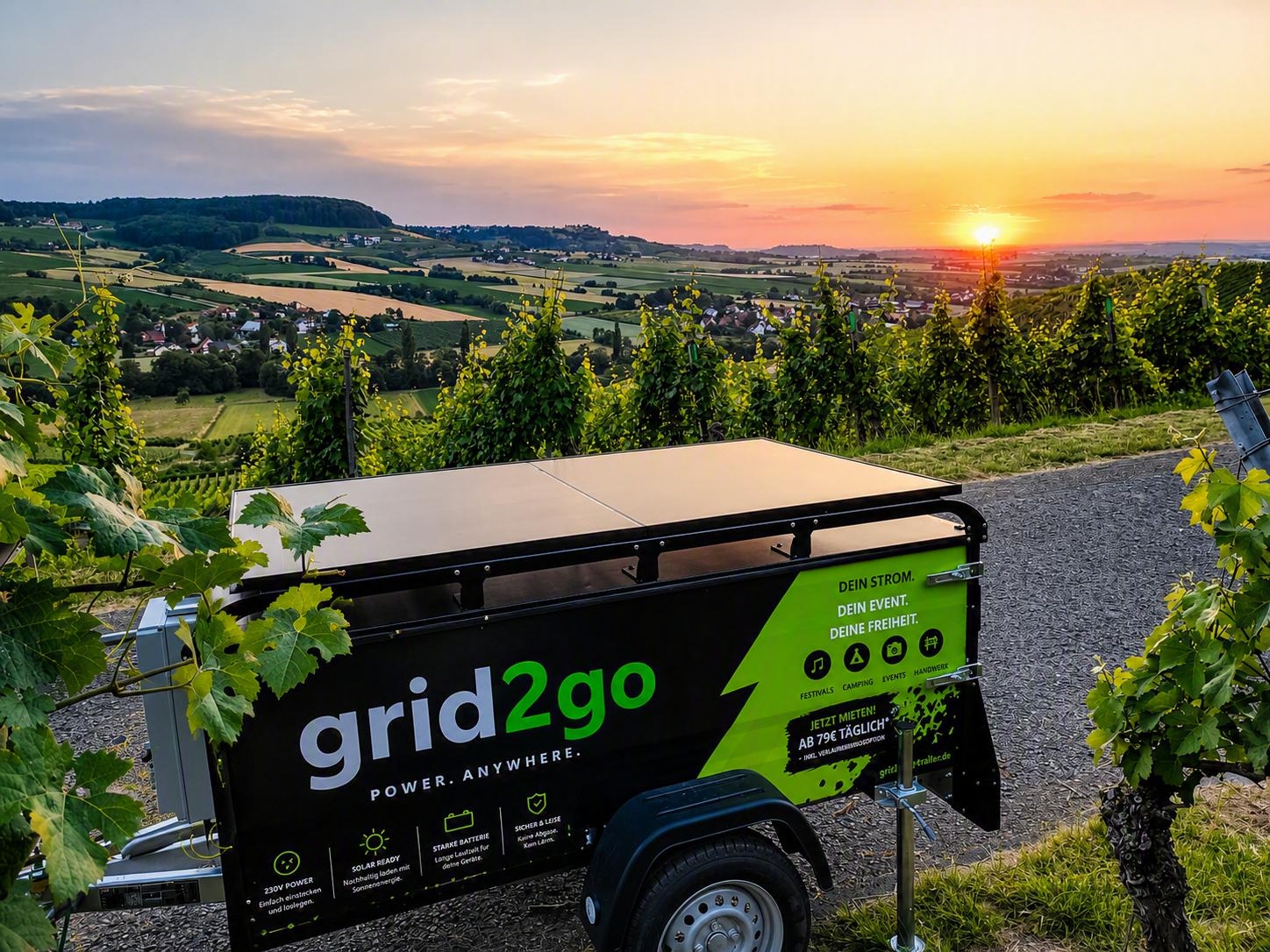 Grid2go Anhänger Powerzwerg - Mobiler Stromspeicher
